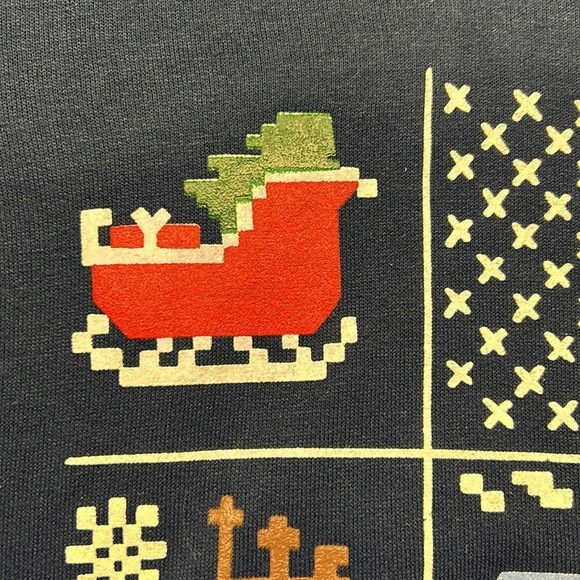 Vintage Blair Christmas Sweatshirt Holiday Crewneck Winter Festive Blue XL - Picture 8 of 15